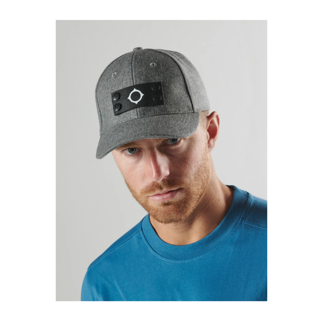 Ma.Strum Wool Badge Cap Battleship Grey