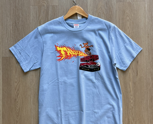 Supreme X Trasher T-Shirt Cyan Size M - PRE-OWNED