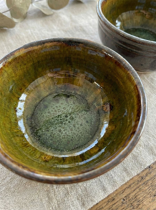 Small bowl - Deep Forest Green & Obsidian