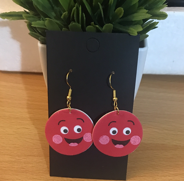 Red Sponge Dangling Earrings- RDE35