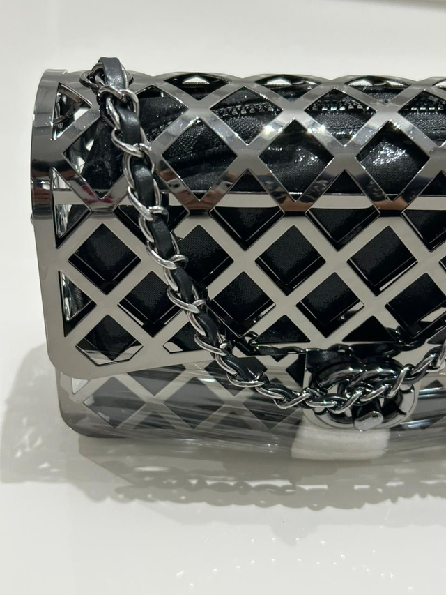 BOLSA METAL TRANÇADO INSP GG BLACK COM ALÇAS (W-04)