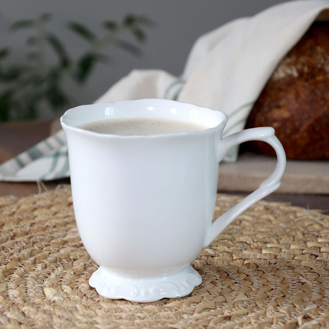 Cappuccinotasse Provence - weiss - 100% Porzellan - 300 ml