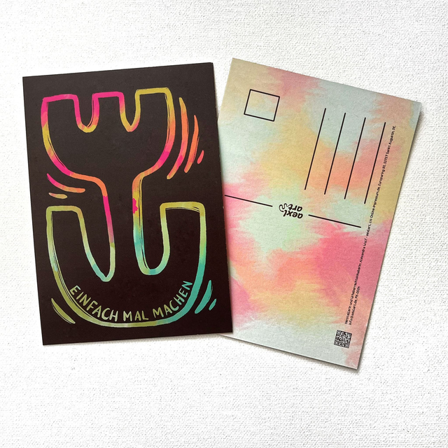 Postkarte Tulpe in Kratzbildoptik