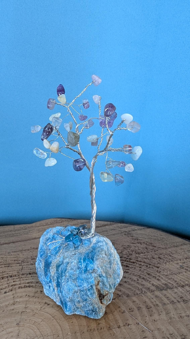 Arbre éternel de Fluorite et Amazonite sur rocher d'Apatite 