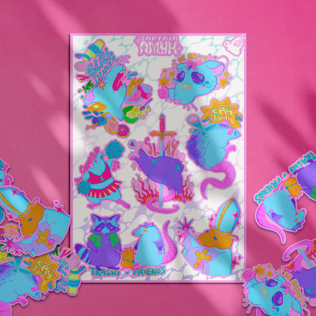 STICKER SHEET ✦ Pink Rats