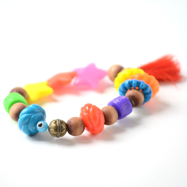 Bracelet fluo - PERLES RECYCLÉES - Multicolore - Pièce Unique