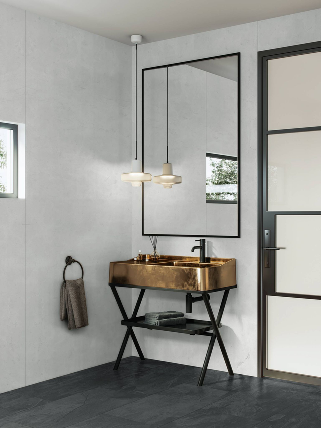 Wandpaneele wasserfest Crema Valpolicella 123x280 Creme