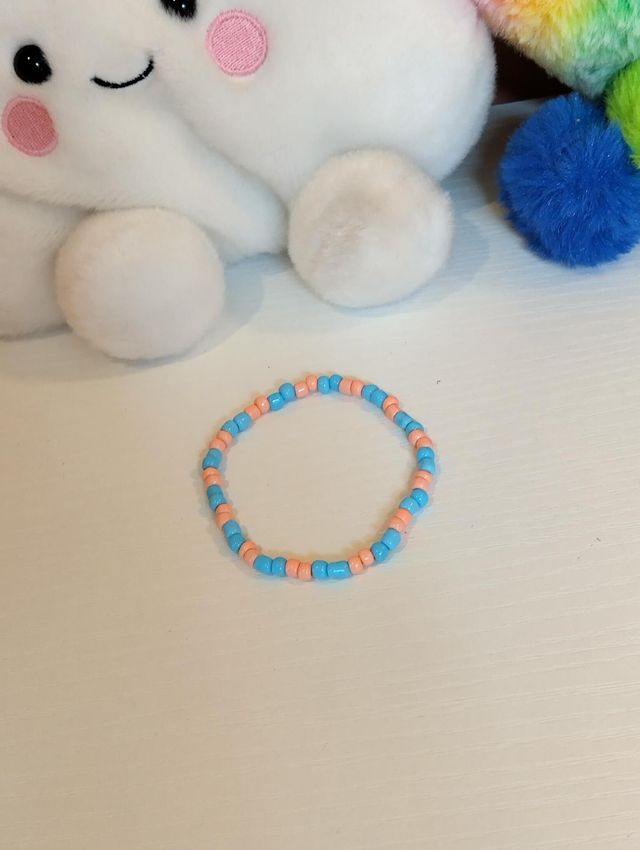 Handmade beaded bracelet- ocean blue multicoloured
