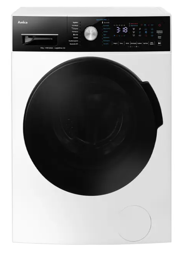 Amica WA 484 091 Waschmaschine Weiß/Schwarz EEK:A