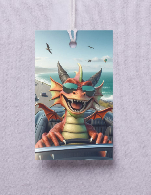 Un Dragon orange au volant