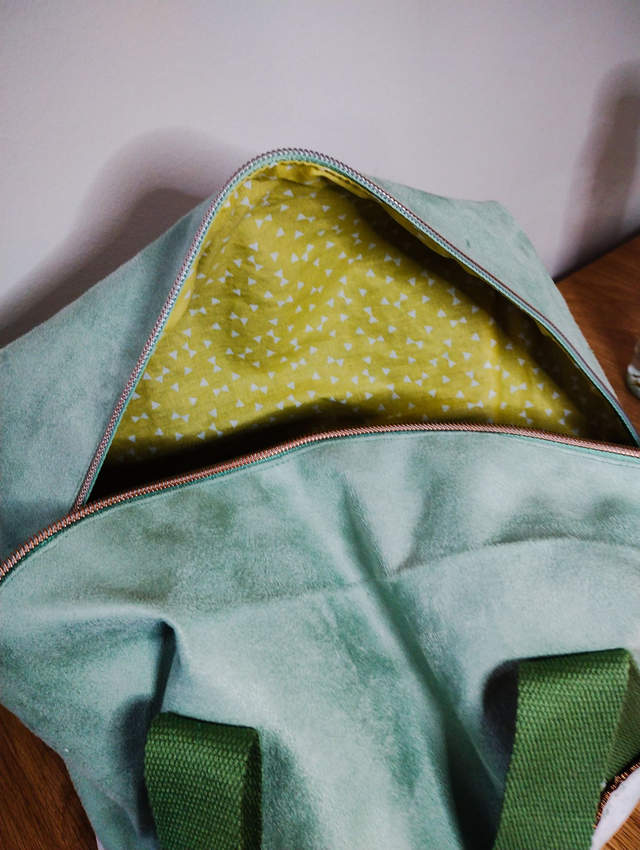 sac BUREAUTissu extérieur coton enduit et suédine/ FORMAT A4