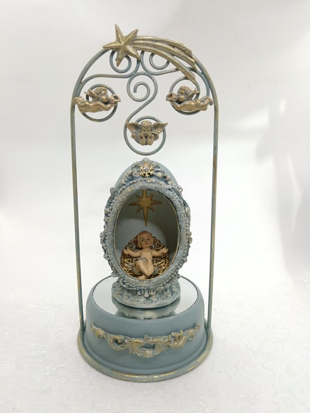 Baby Jesus in a light up Goose egg with frame 