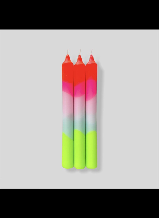 Bougies Dip Dye Néon : sucettes 
