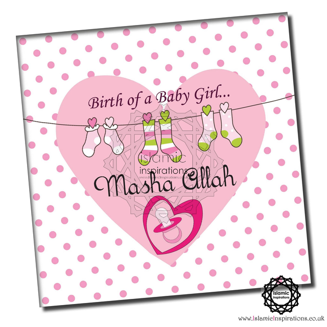 Bunting Line Girl Greeting Card - NWB010