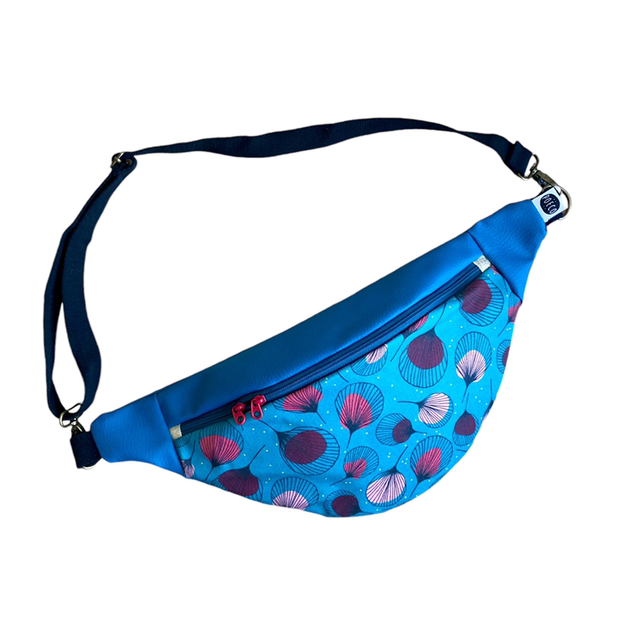 Sac Banane simili cuir  - PLUMES - bleu pétrole 