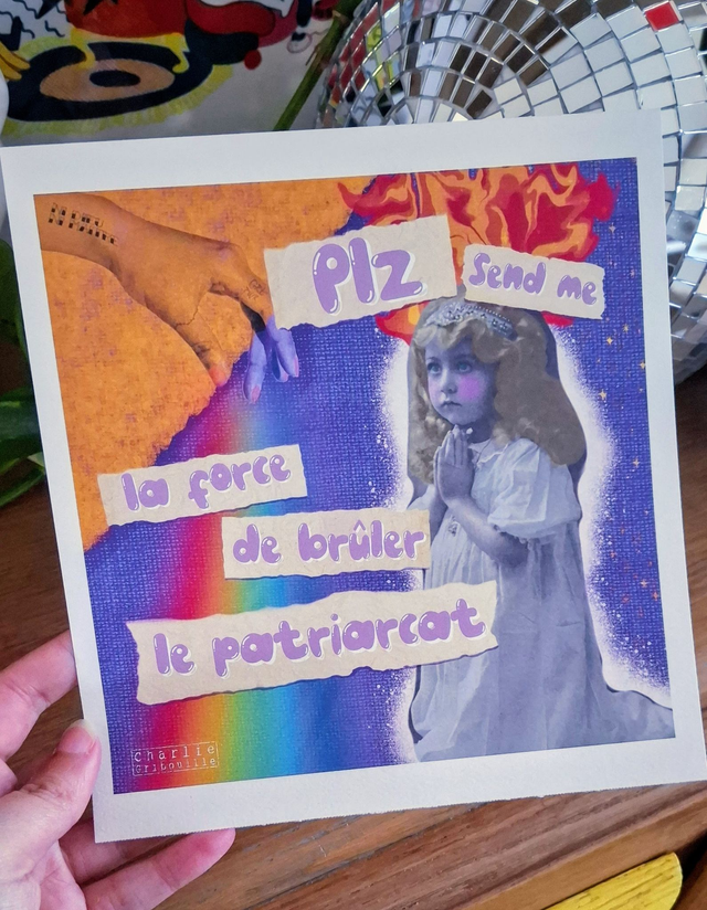 Affiche Plz send me la force de brûler le patriarcat
