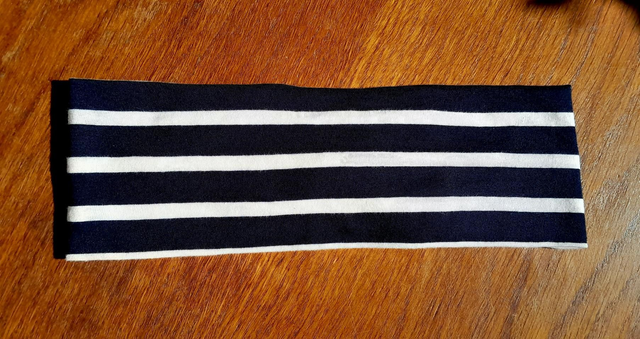 Bandeau jersey coton rayé marine M