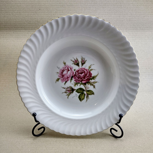 AK Kaiser | Soepbord Diep bord &#039;Moosrose&#039; Goud geschulpte rand Marie Antoinette serie (diameter 23 cm | hoogte 4 cm) | Vintage