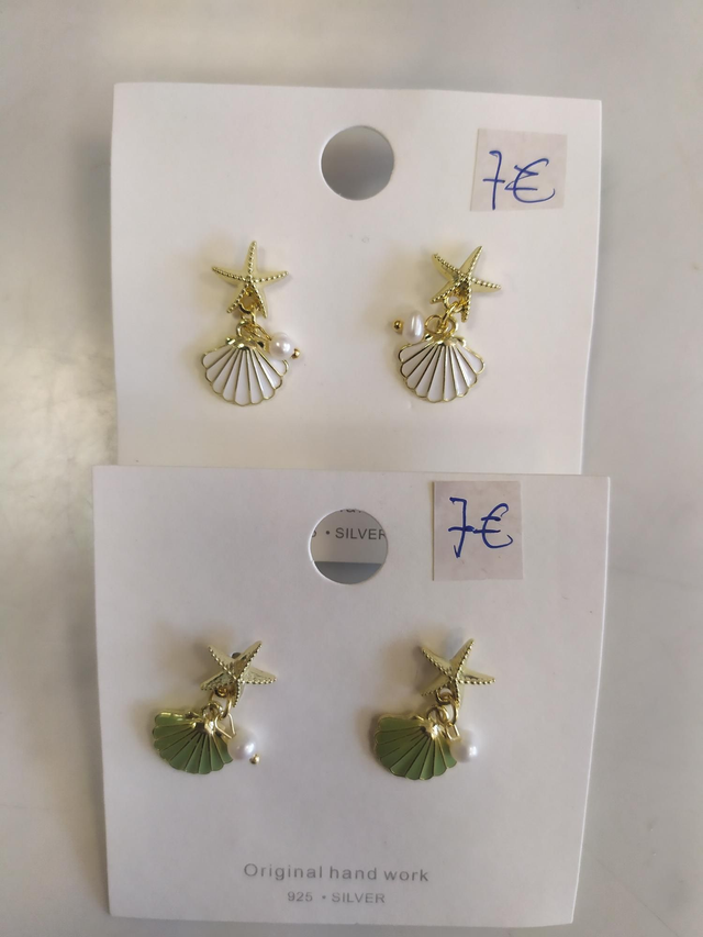 Brincos concha &amp; estrela