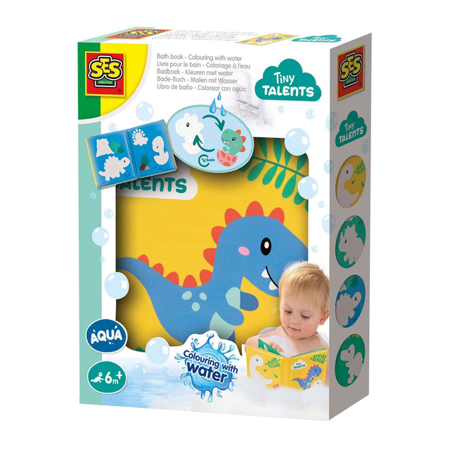 SES Tiny Talents Badboek Kleuren Met Water Dino&#039;s