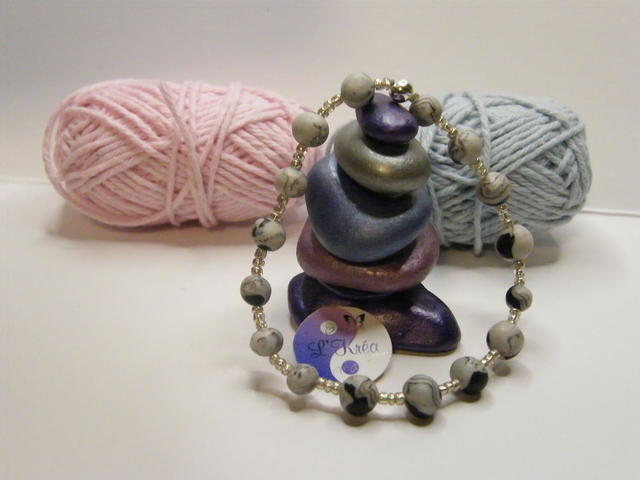 Perles Blanc/Noir/Marron