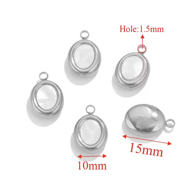 Charm ovale effetto madreperla 