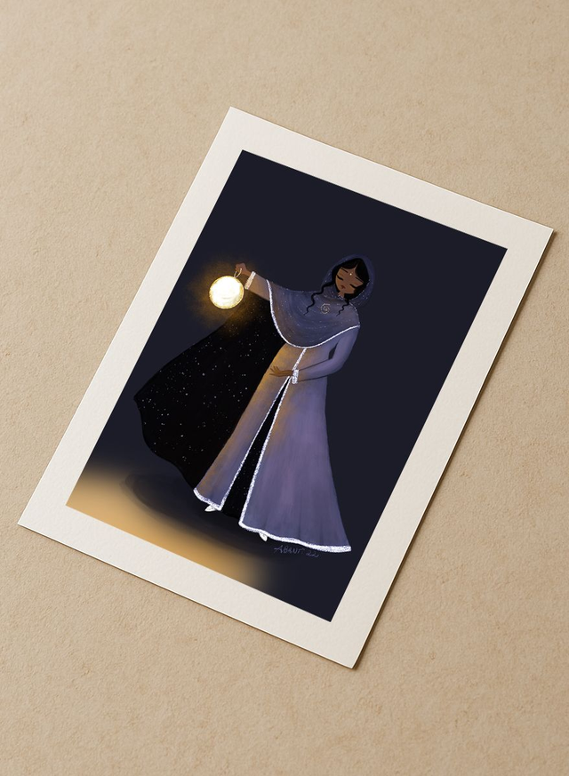 L'Hermite- Tirage d'art rehaussé de doré