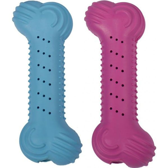 Duvo+ hondenspeeltje rubber crunchy bone S roze