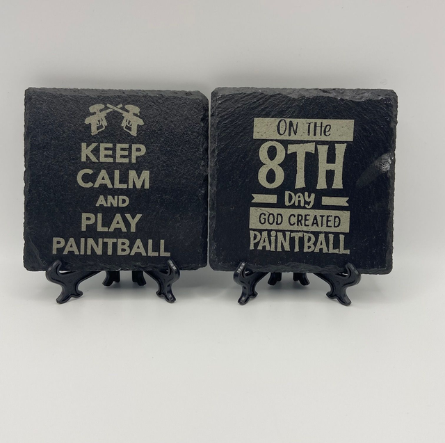 PAINTBALL SLATE COASTERS 
