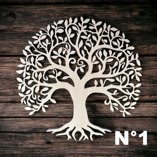 Arbre de Vie en Bois de Tilleul – Personnalisable en Modèle, Taille et Couleur