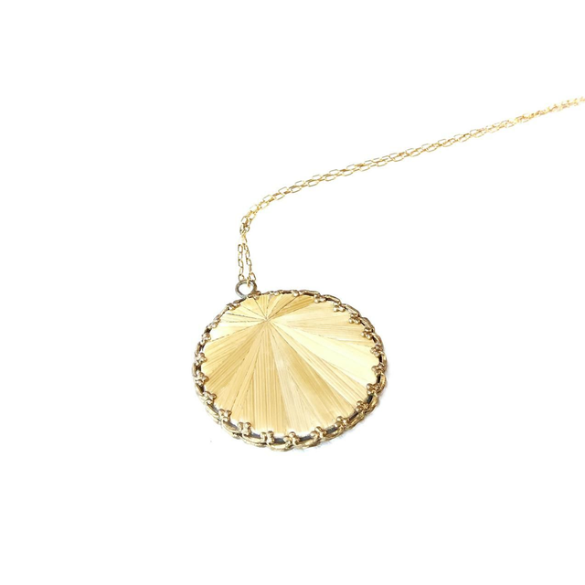 Collier Pendentif Nacre et Marqueterie de Paille : Pièce Unique