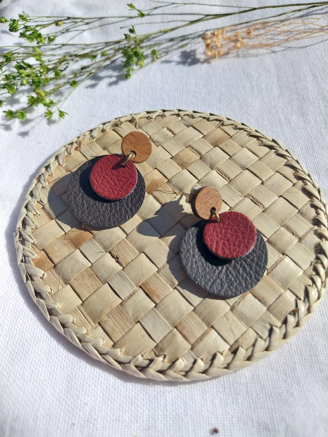 Boucles d'oreilles en matière végétale de pommes 