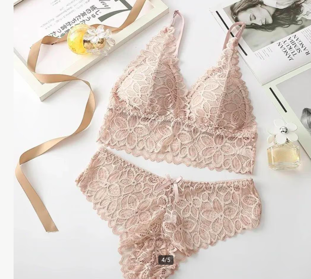 Sexy lingerie sets BH en Slip met naadloze draad en spandex kleur roze