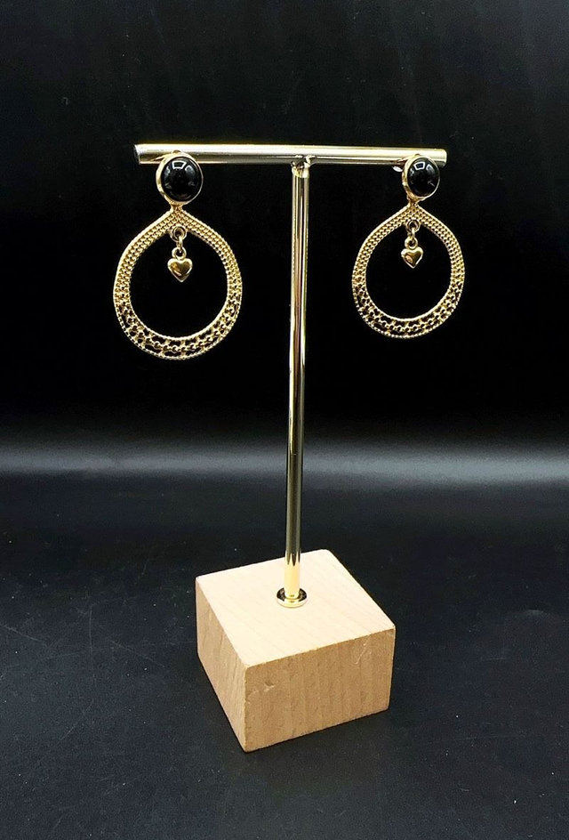 Boucles d'oreilles Pierre Noire