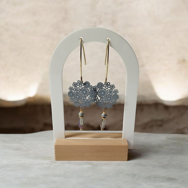 Boucles d'oreilles gris