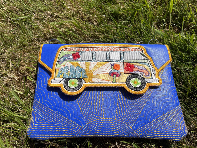 Bag- Campervan Embroidered Handbag with Strap