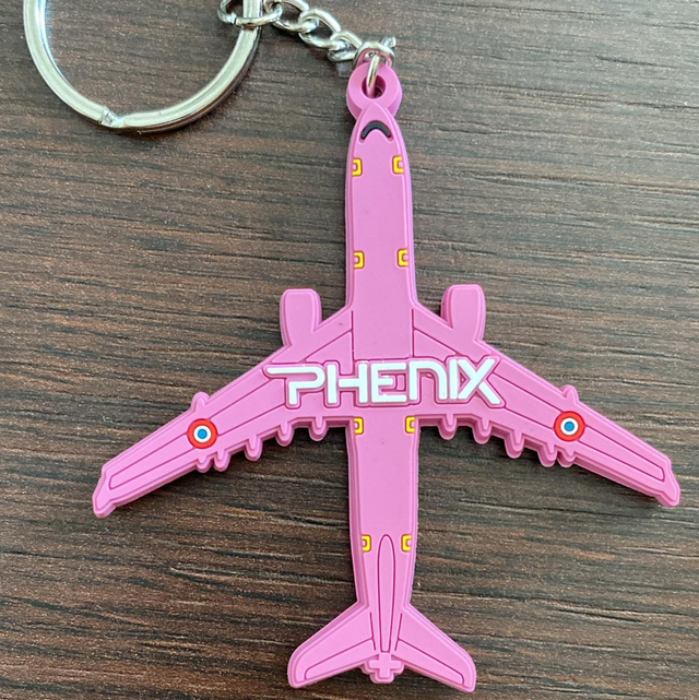 Porte clé PVC PHENIX ROSE