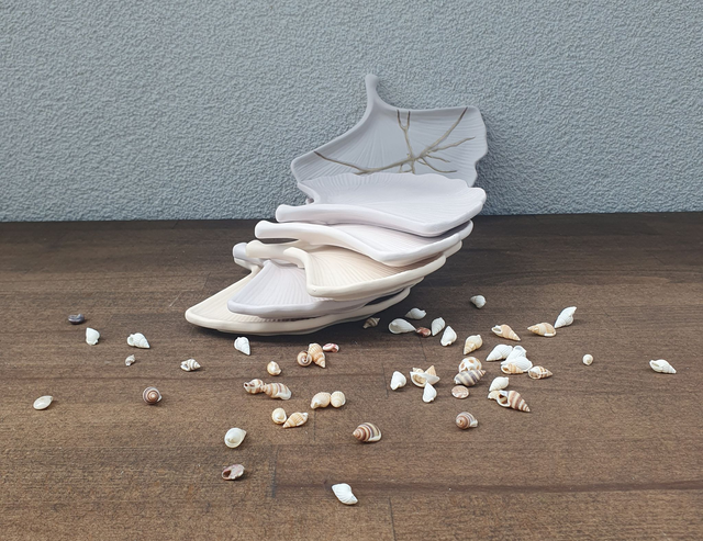 Ginkgo Bilboa  ékszertartó - halvány sárga