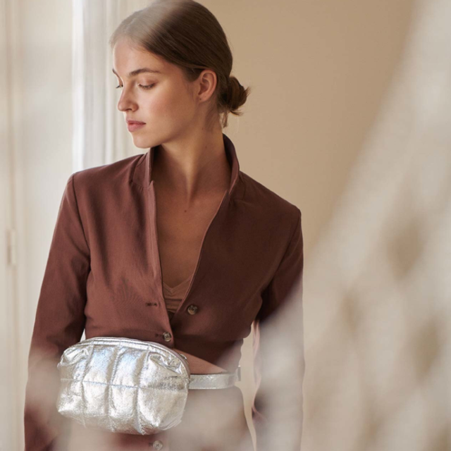 Cilou puffy belt bag - Silver Moon