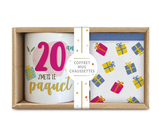 Coffret Mug Chaussettes 20ans 