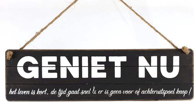 WOODART | Tekstbord - Geniet nu