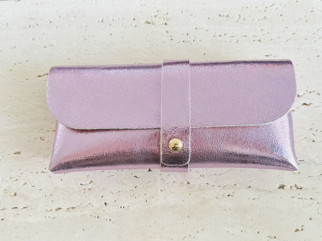 Zonnebrilhoes lila glitter 