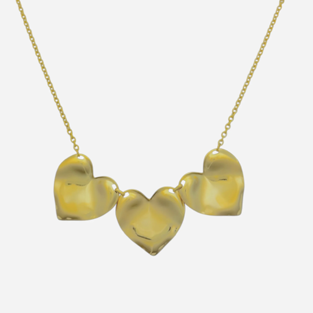 Big heart ketting goud