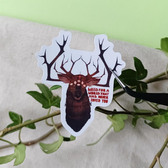 deer broken - transparent sticker