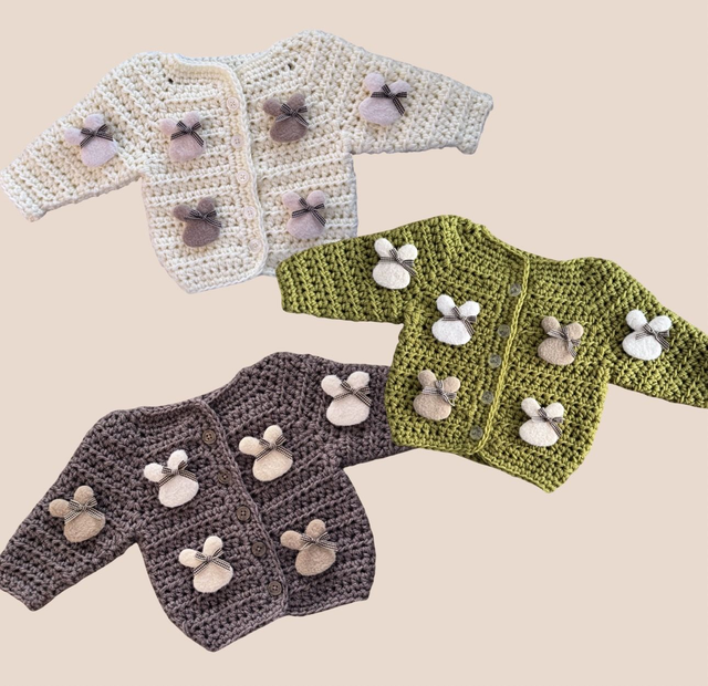 Bunny Cardigan (Ivory Bunnies)