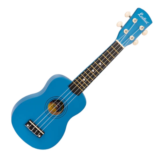 Laka Rainbow Series Soprano Ukulele &amp; Carry Bag ~ Blue