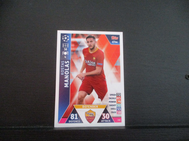 Kostas Manolas - UEFA Champions League Match Attax 2018/19 Original Trading Card #240