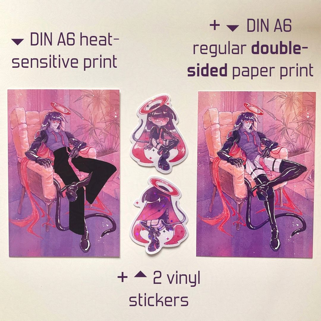 [LIMITED] ✦ Set ✦ 1× heat-sensitive artprint + 2× stickers + 1× double-sided artprint