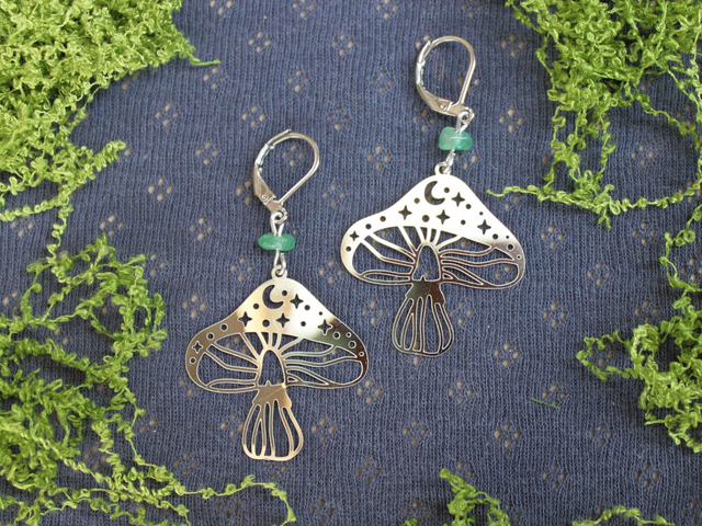 Pilz Aventurinsplitter Ohrringe [OR0045]