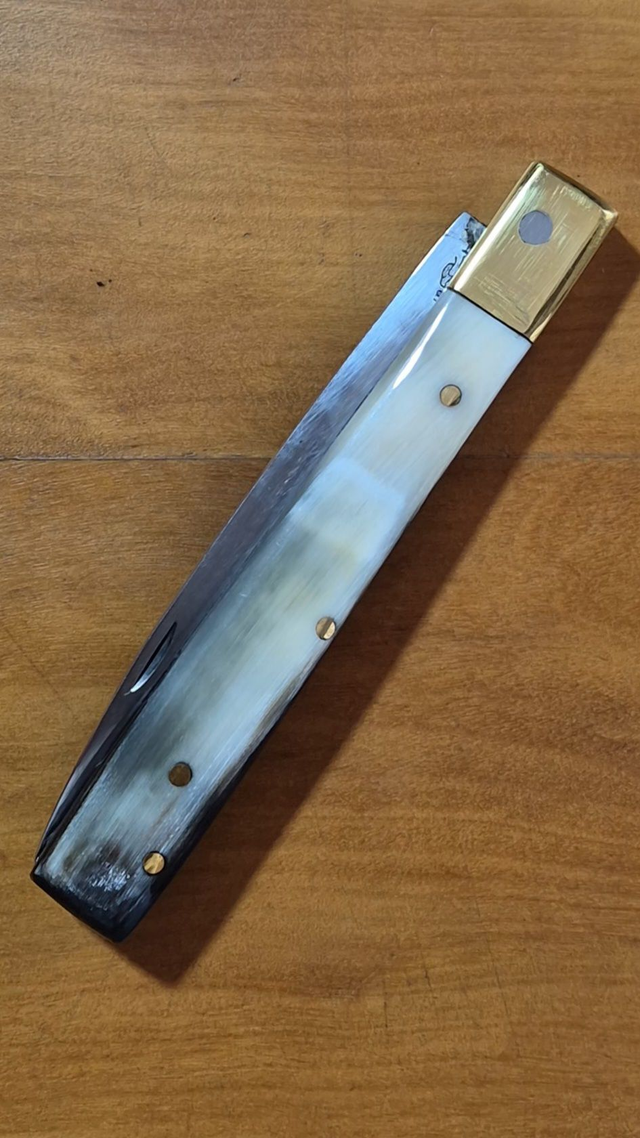 Canivete Artesanal Sfilato Italiano 4 Pol Cabo Chifre Bovino